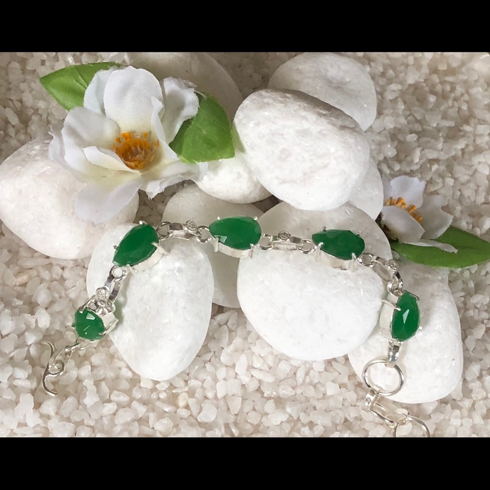 🛍FACETED NATURAL SAKOTA MINE EMERALD BRACELET🛍